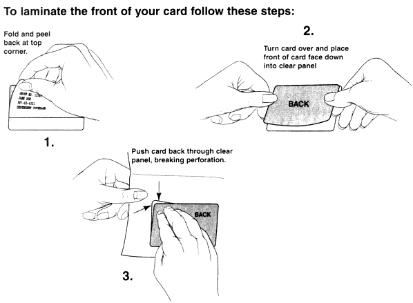 Image of Instructions for laminating Membership Cards