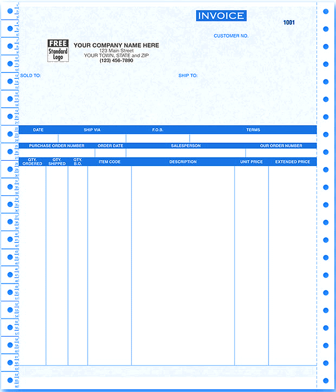 Form 9044G-Large Continuous Invoice