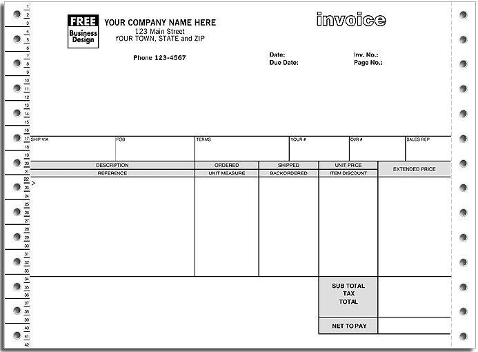 Form 13148T-Large Continuous Invoice