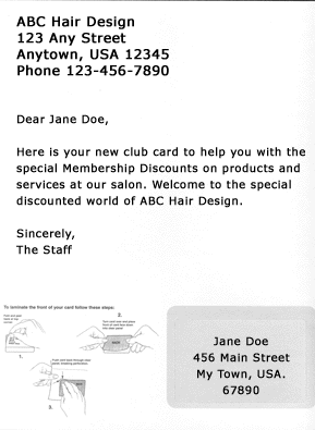 Image of Simple Sample of Membership Card
