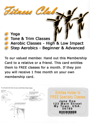 Image of Fitness Club Membership Card