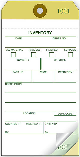 inventory tags - Form 63650