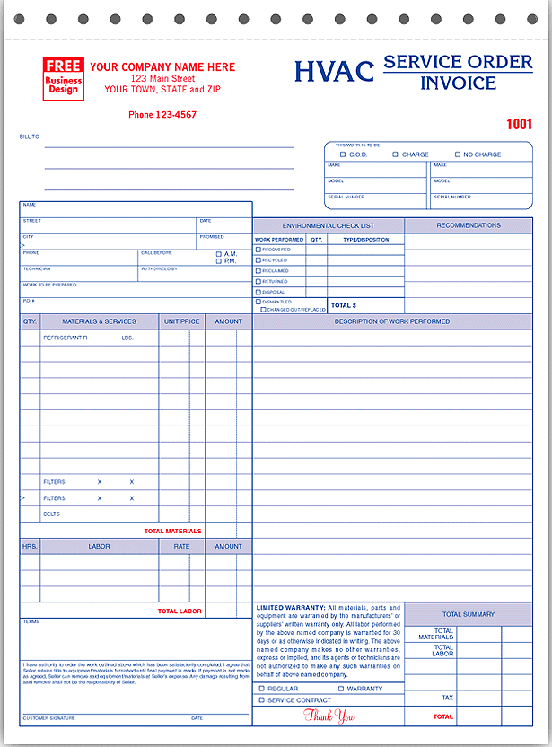 electrical work orders invoice - Form 6520