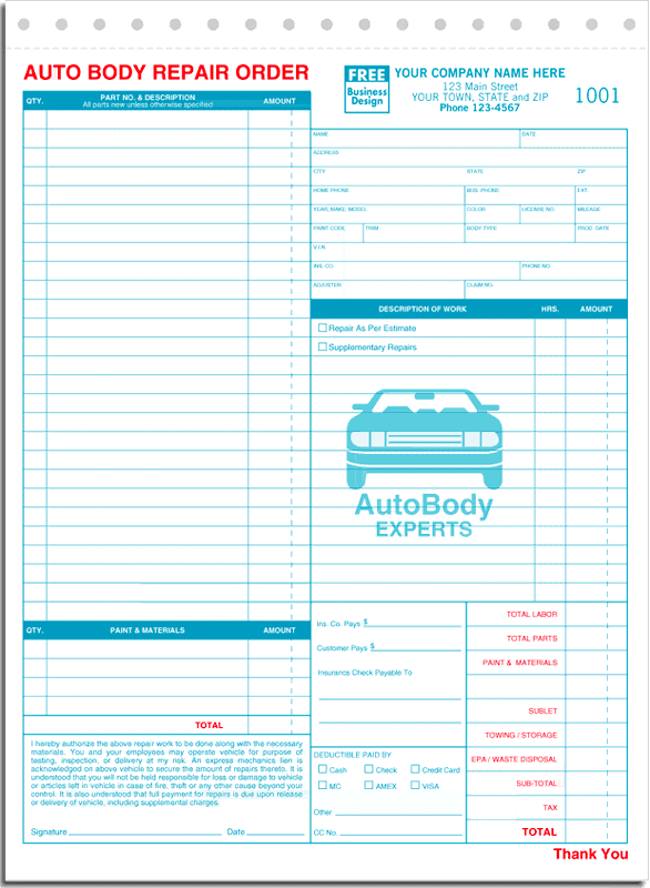 Auto Body Repair Estimate Template Forms from www.ans-systems.com
